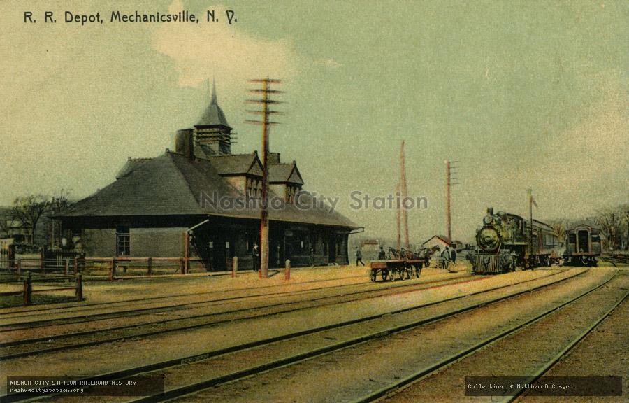 Postcard: Railroad Depot, Mechanicsville, New York